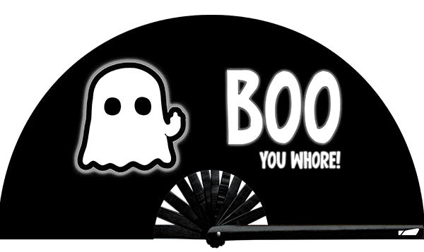 Boo! You Bitch from Yuppie Boy, by Wear It!!  Find your party accessories for your next rave, music festival, circuit party, or night out at the club at Wear It Apparel! The only place for custom hand fans, plastic fans, bamboo fans, and metal hand fans, neon parasols, and custom parasols and the only place for neon & blacklight fans and parasols. Clack that fan away. #NowWearIt #Clackthatfan