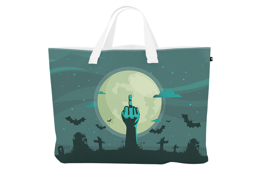 Zombie One-Finger Salute Tote Bag - UV